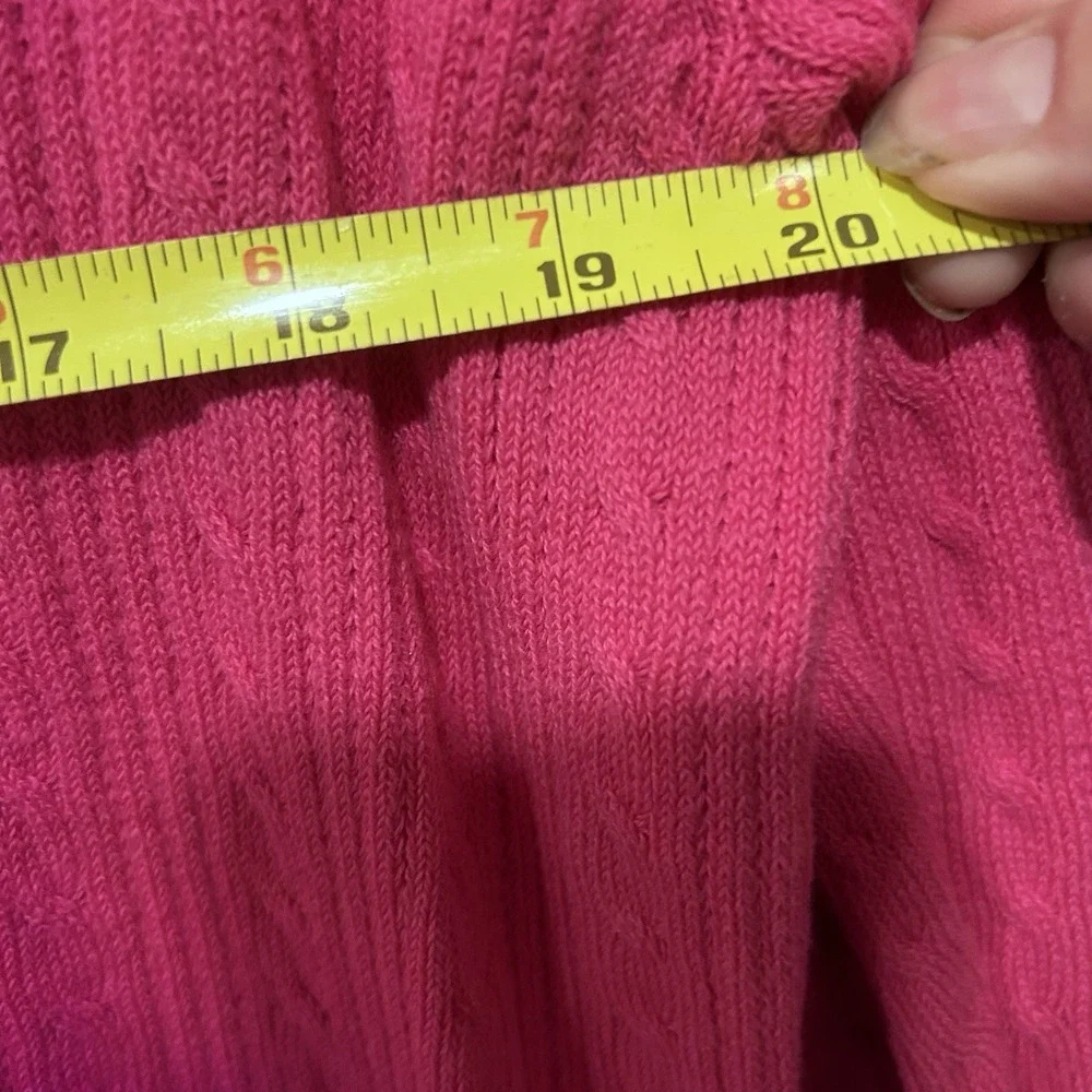 Basic Edition Women Pink Crewneck Cable Pullover Sweater XL NWT